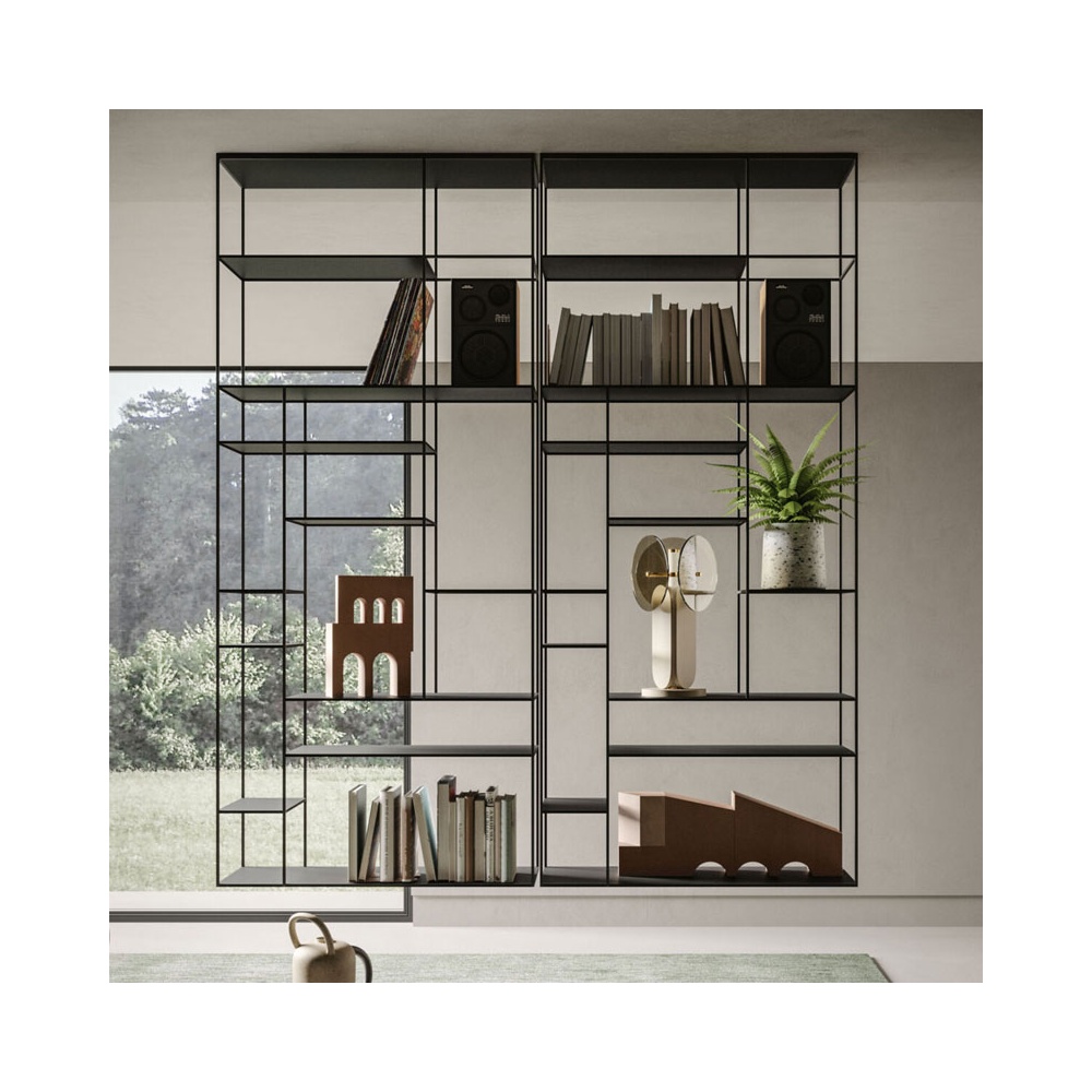 Modern Suspended Metal Bookcase - Levia Air | IsaProject