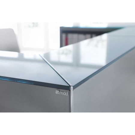 Linear reception desk with desk - Linea