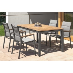 Outdoor extensible dining table with teak top - Timber