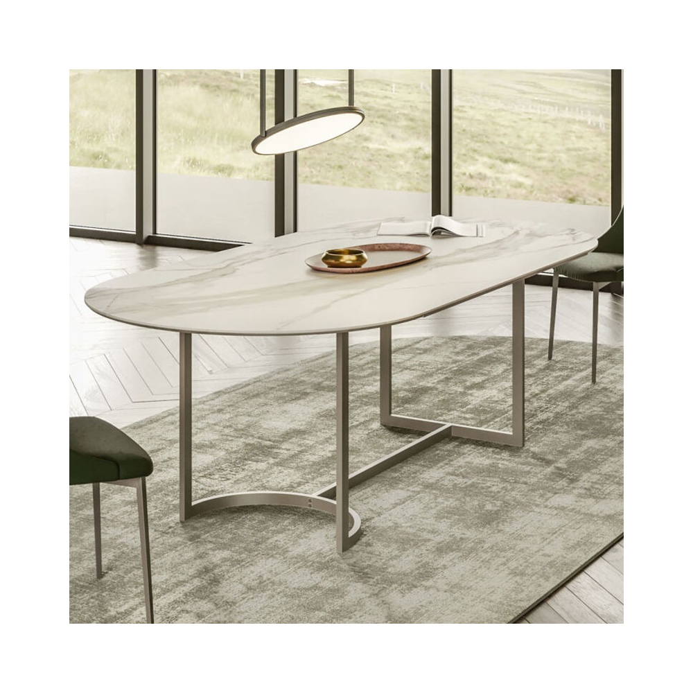 Design rectangular table in metal - Slice