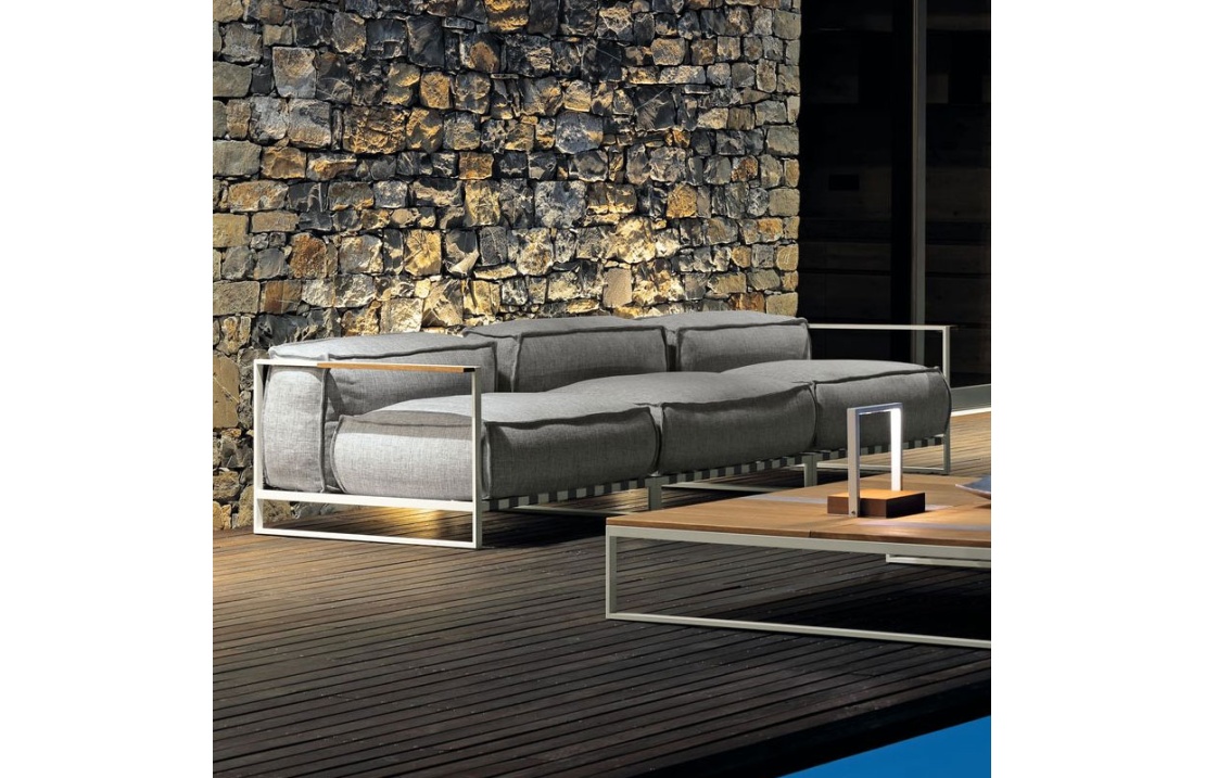 Modular outdoor sofa in steel and fabric - Casilda