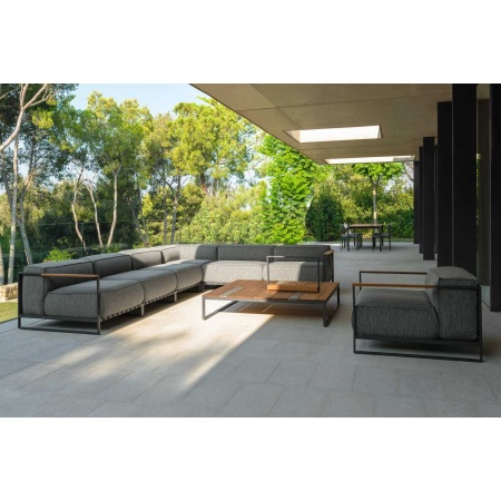 Modular outdoor sofa in steel and fabric - Casilda