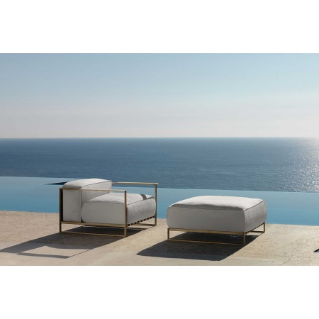Outdoor pouf in steel and fabric - Casilda
