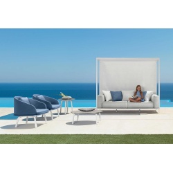 Outdoor coffee table Cleo in aluminium with cement top