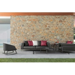 Outdoor coffee table Cleo in aluminium with cement top