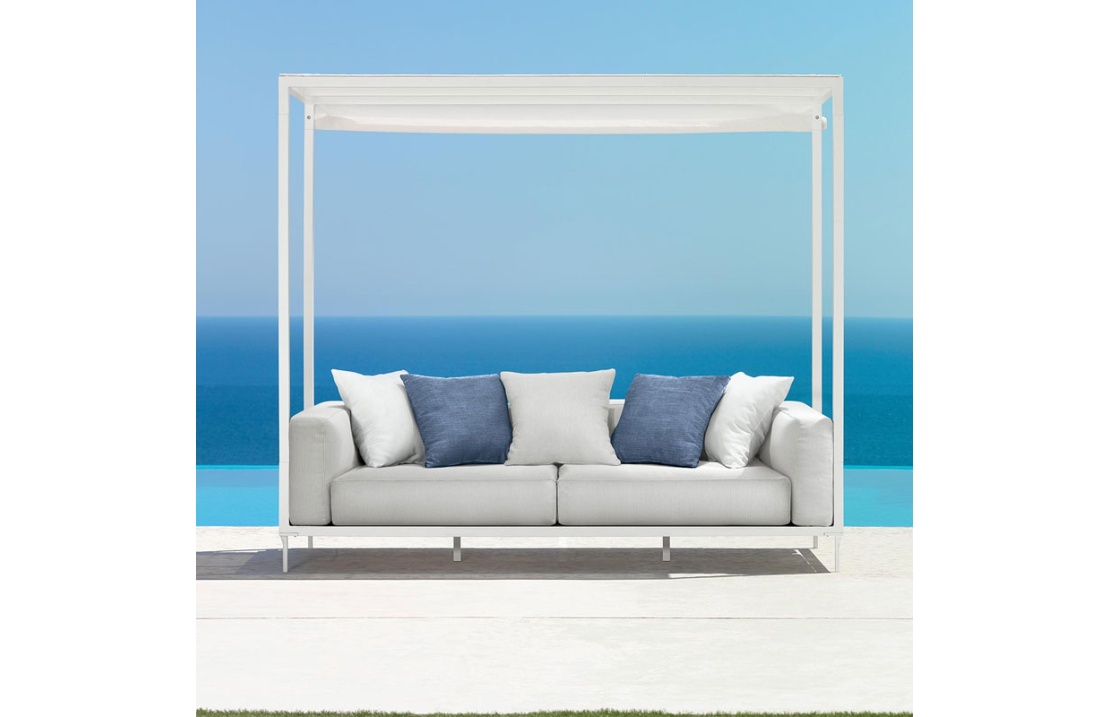 Sofa with canopy in aluminium and fabric - Cleo