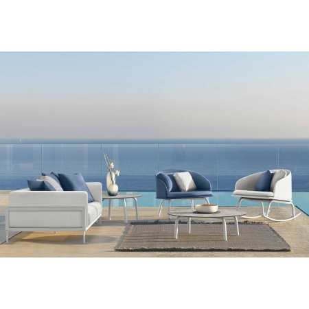 Outdoor rocking chair in aluminium and fabric - Cleo