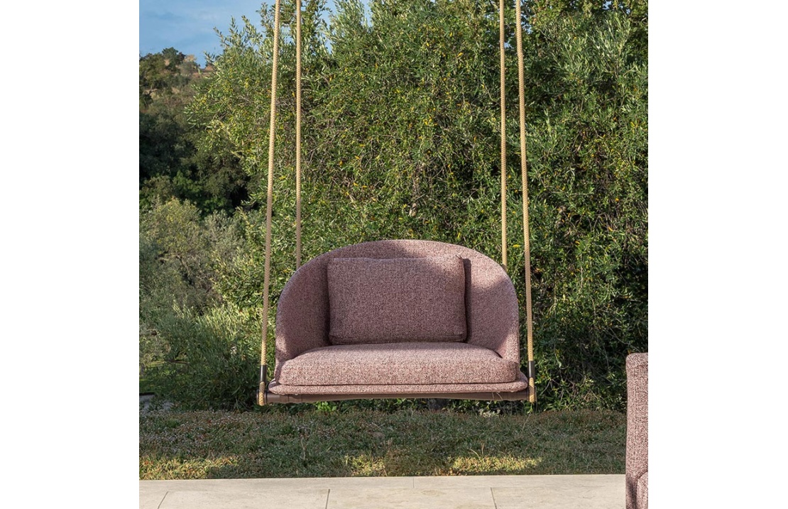 Hanging Swing in Wood and Fabric - Cleo Teak