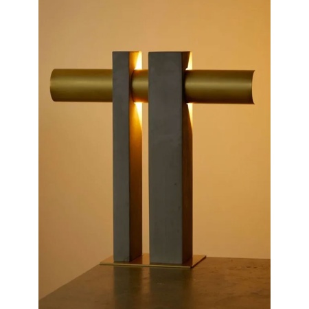 Concrete and Brass Table Lamp - Pi