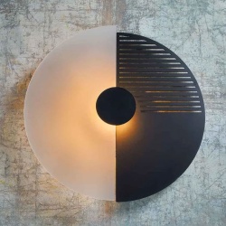 Glass and Steel Wall Lamp - Midnight