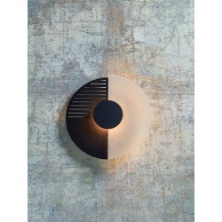 Glass and Steel Wall Lamp - Midnight