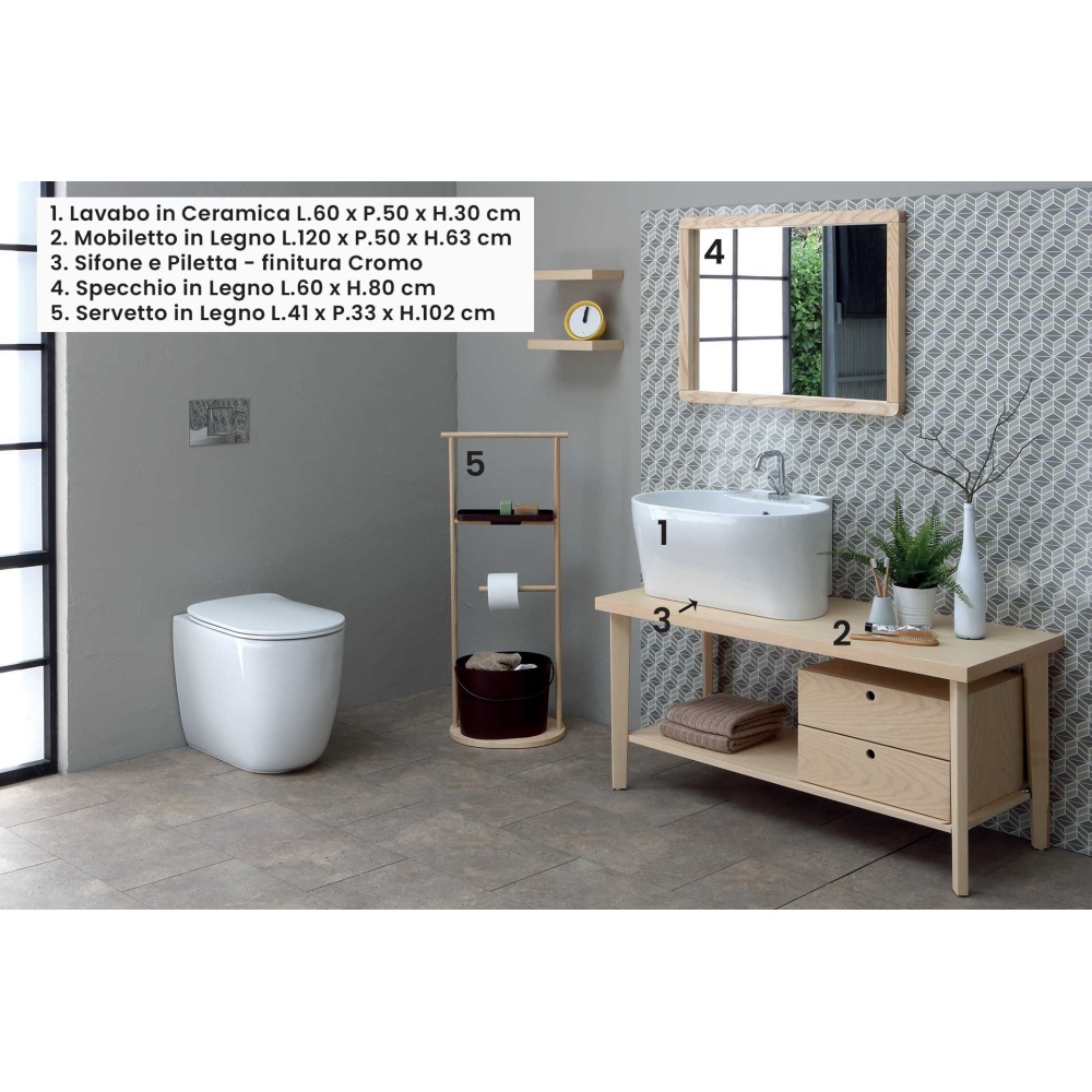 Bathroom Composition with Countertop Basin - Tino 3