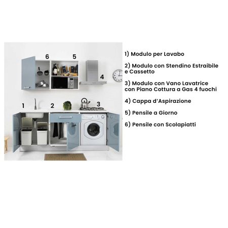 Space-saving Kitchen with Laundry Compartment - Smart 1
