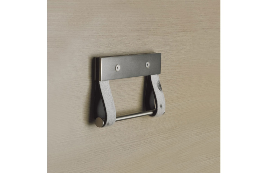Toilet Roll Holder with Leather Details - Baio