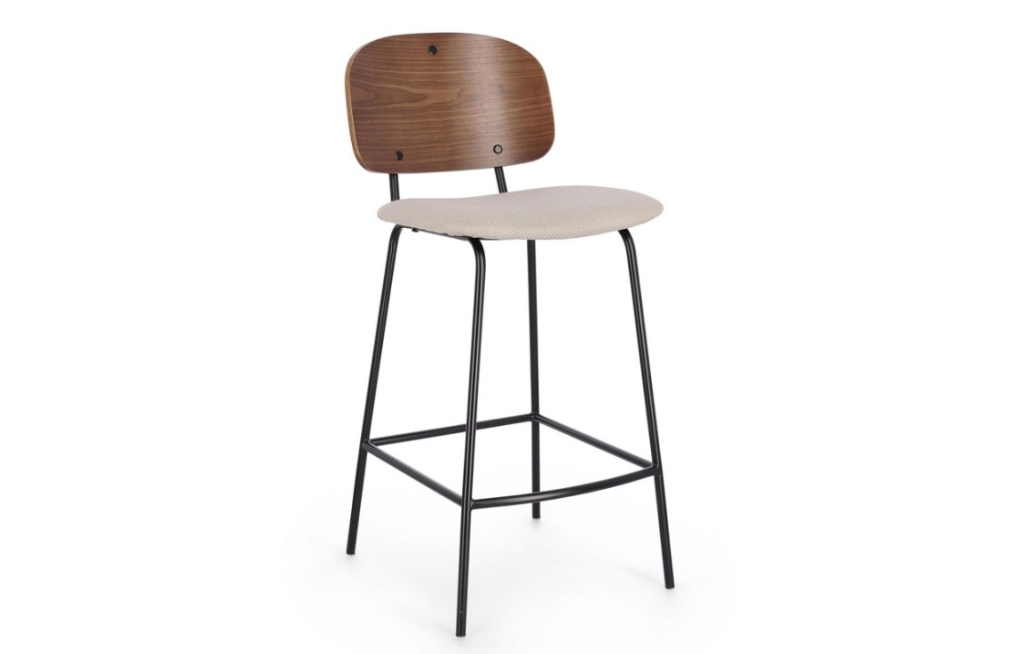 Indoor Stool with Fabric Seat - Sienna