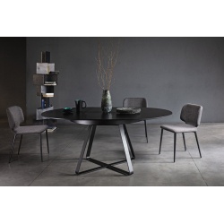 Square extendable table with wooden top - Paul