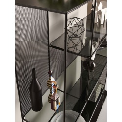 Metal Bookcase with Glass Shelves - Sarabi