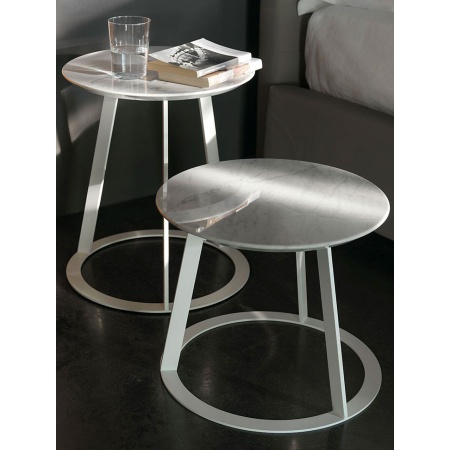 Round Coffee Table in Marble and Metal - Albino