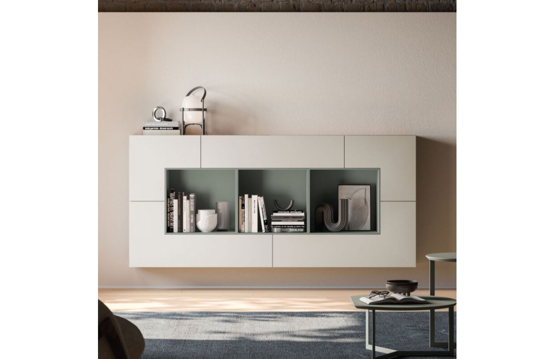 Wall Mounted Sideboard with Open Compartment - Modulo