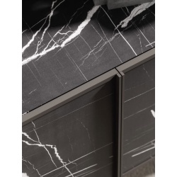 Design Cupboard with Marble Effect Doors - Glass