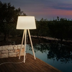 Floor Lamp with Wooden Base - Agata Wood