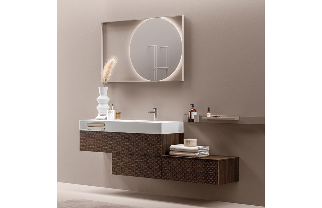 Bathroom Composition with Suspended Bases - Vintage 02