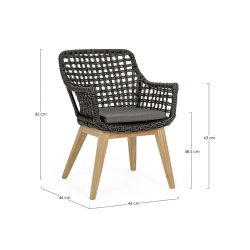 Outdoor Chair with Teak Legs - Madison