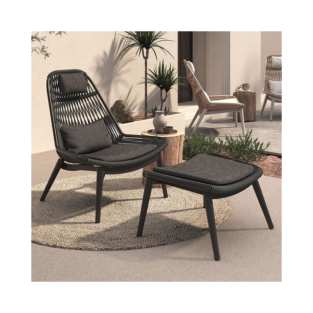 Outdoor Armchair with Footrest - Como