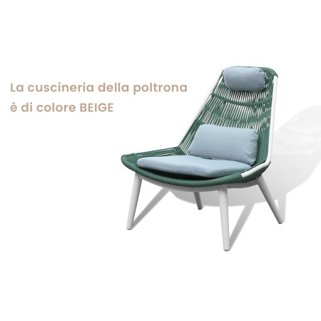 Outdoor Lounge Armchair with Footrest - Como