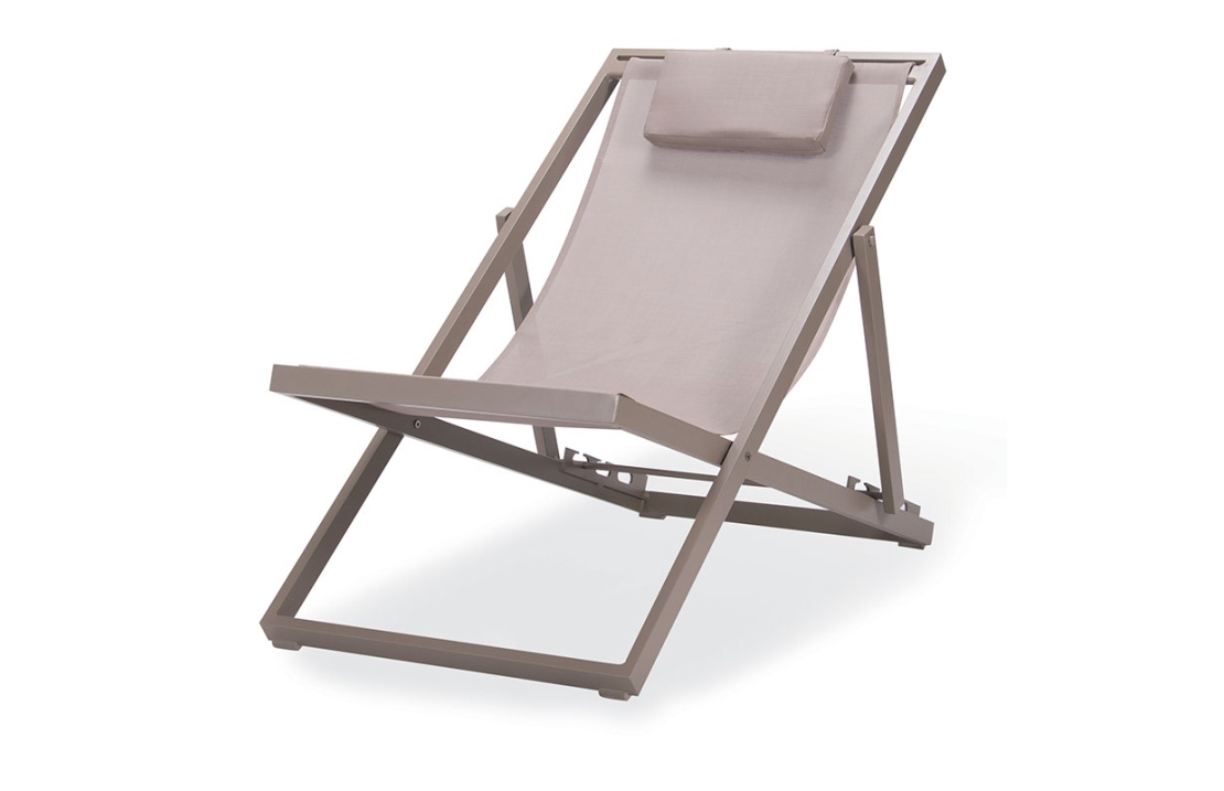 Outdoor Deck Chairs with Headrest - Rio