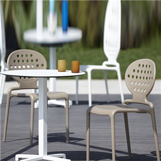 Outdoor Stackable Chair in Taupe - Colette