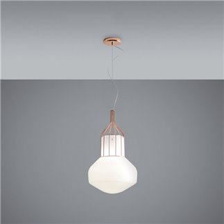 Pendant Lamp in Glass and Metal - Aèrostat | Fabbian