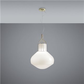 Pendant Lamp in Glass and Metal - Aèrostat | Fabbian