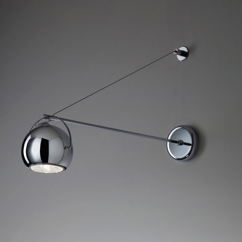 Wall Spotlight with Metal Arm - Beluga Colour | Fabbian