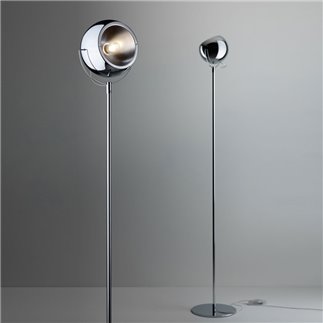 Floor Light in Chromed Metal - Beluga steel | Fabbian