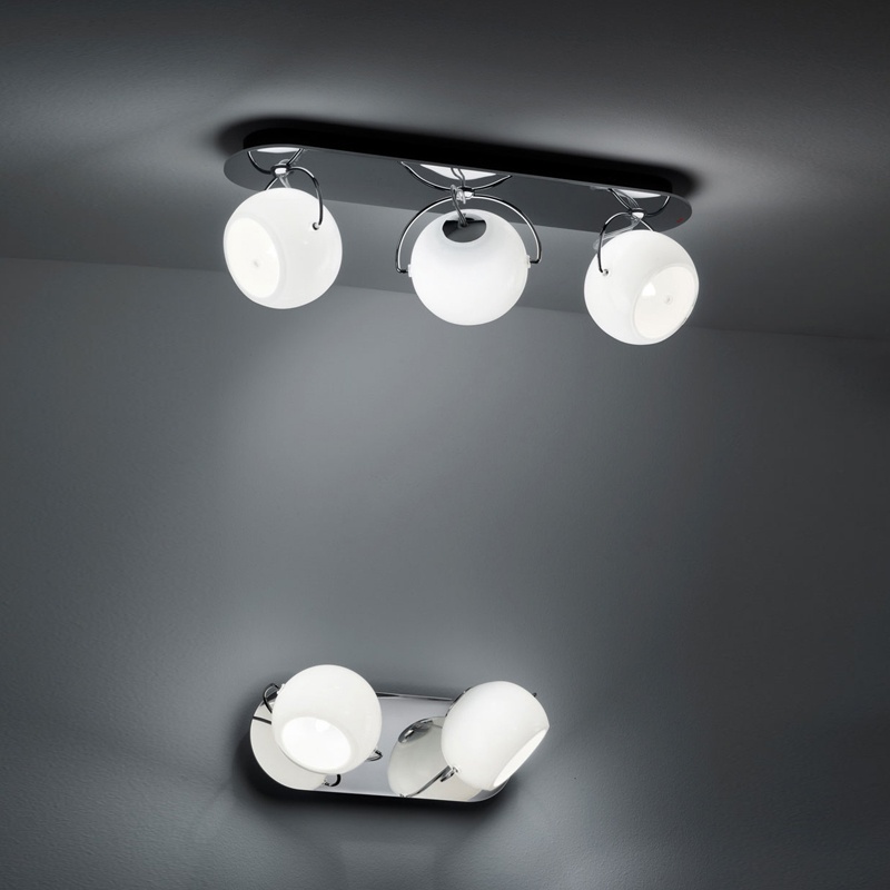 White Wall Spotlights with 2 or 3 Lights - Beluga White | Fabbian