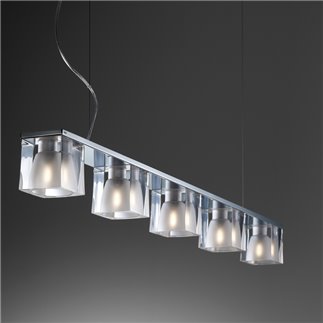 Lampadario 5 luci in vetro - Cubetto | Fabbian