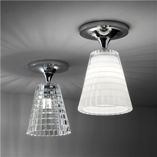 Flow ceiling lamp glass and metal | Fabbian