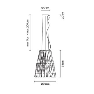 Lampada a sospensione in legno - Stick | Fabbian