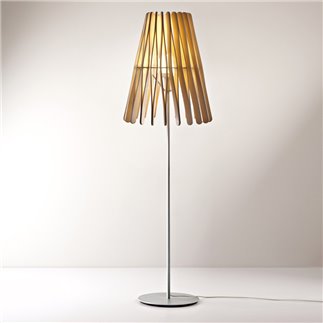 Floor lamp in wood and metal - Stick | Fabbian