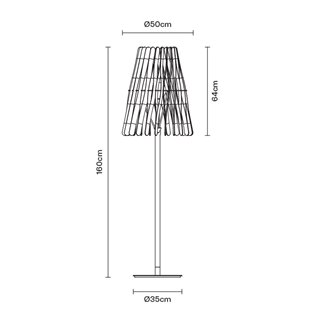 Lampada da terra in legno e metallo - Stick | Fabbian