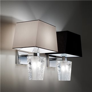 Wall Lamp in Crystal and Fabric - Vicky | Fabbian