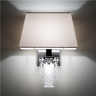 Wall Lamp in Crystal and Fabric - Vicky | Fabbian