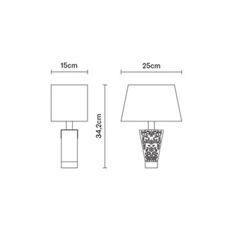 Table Lamp in Crystal and Fabric - Vicky | Fabbian