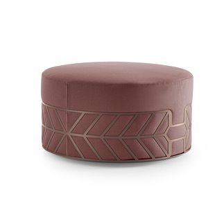 Pouf con decoro in acciaio - Belte | IsaProject