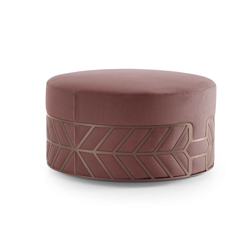 Pouf con decoro in acciaio - Belte | IsaProject