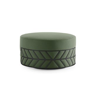 Pouf con decoro in acciaio - Belte | IsaProject