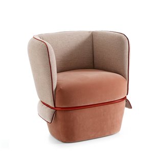 Armchair in fabric with steel detail - Chemise | IsaProject