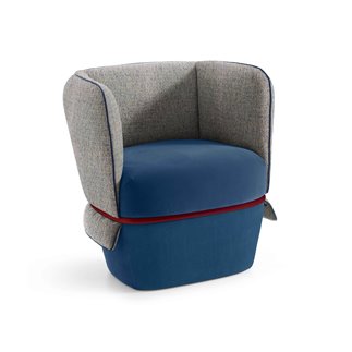 Armchair in fabric with steel detail - Chemise | IsaProject