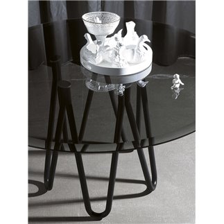 Round Table in Metal and Marble Top - Meduse | Casamania